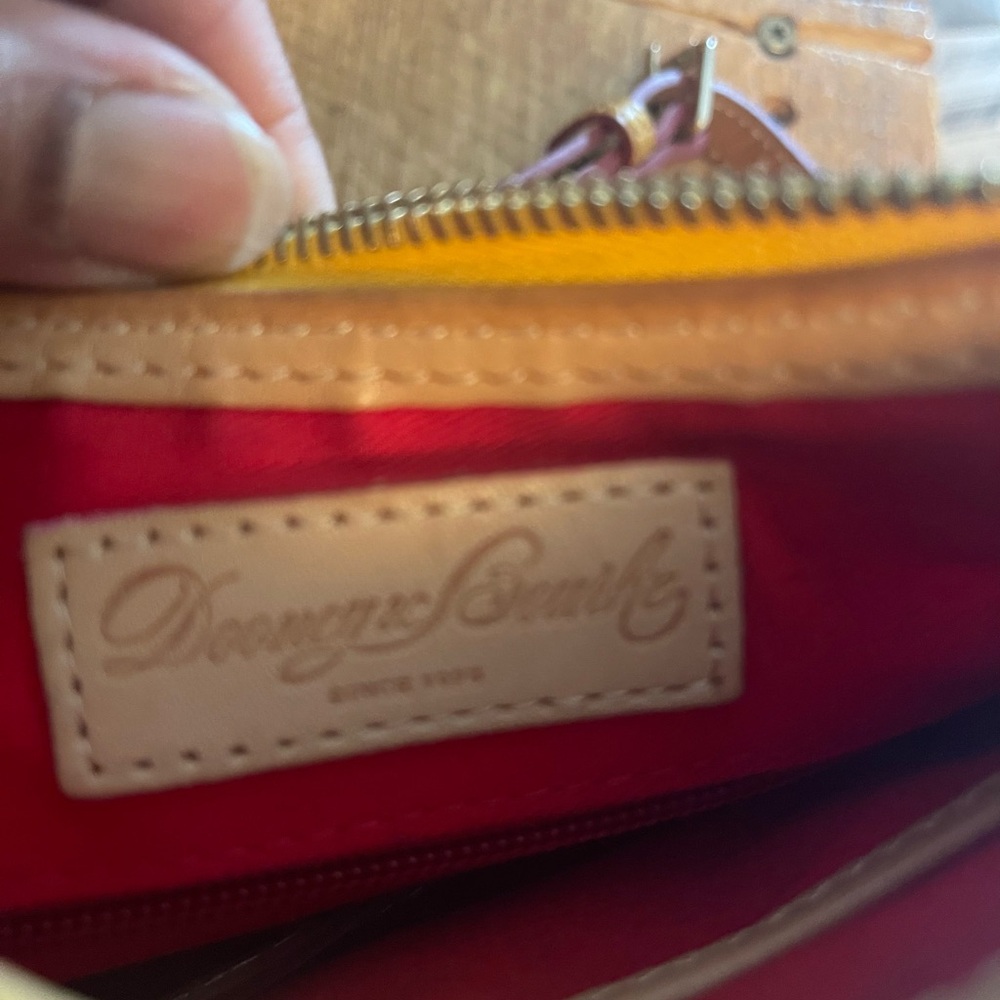 Dooney & Bourke Glossy Yellow and Tan Shoulder Bag - Picture 4 of 8